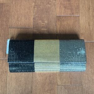 Ring Satin Evening Clutch with Gold Accent